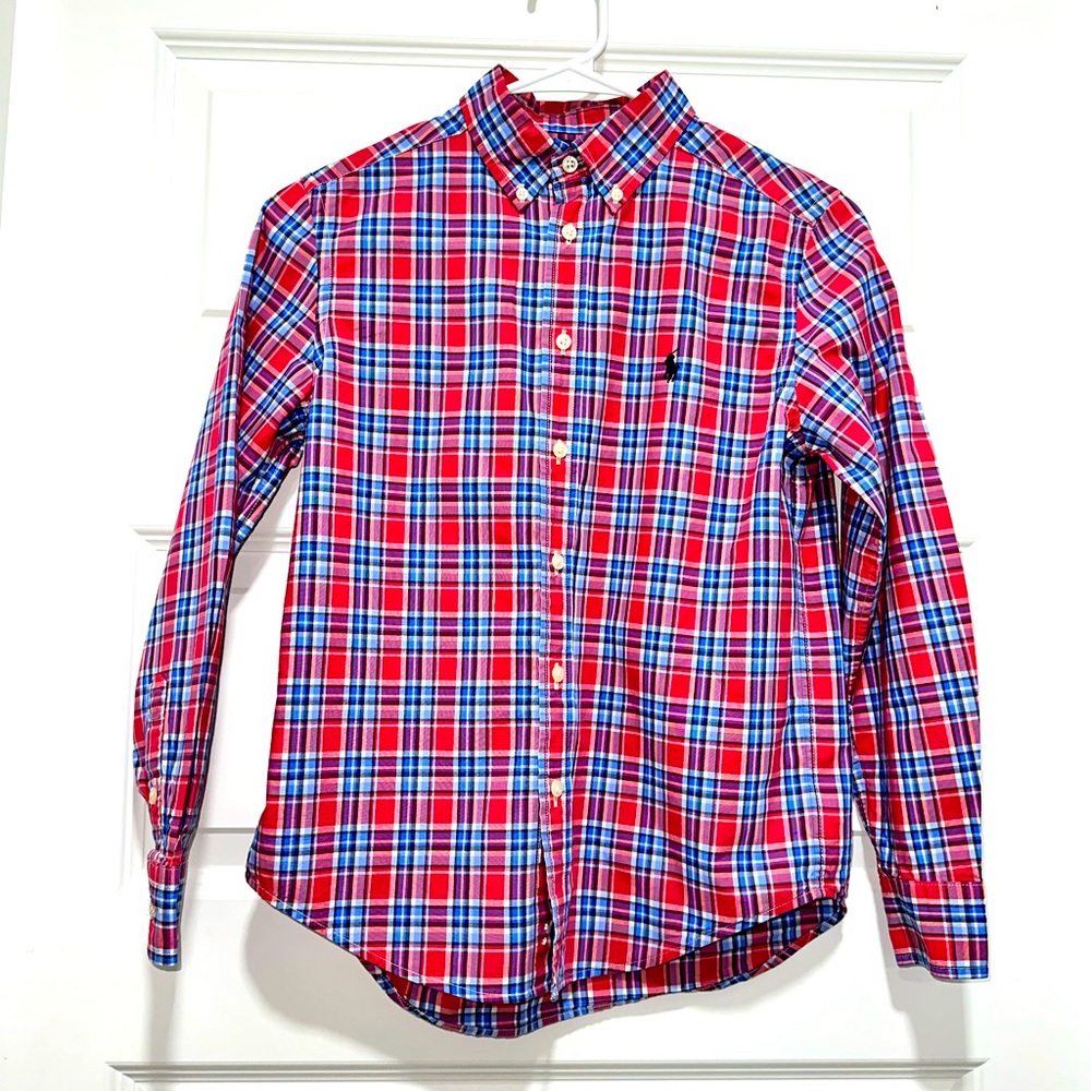 Ralph Lauren Red Boys Plaid Button Down Shirt